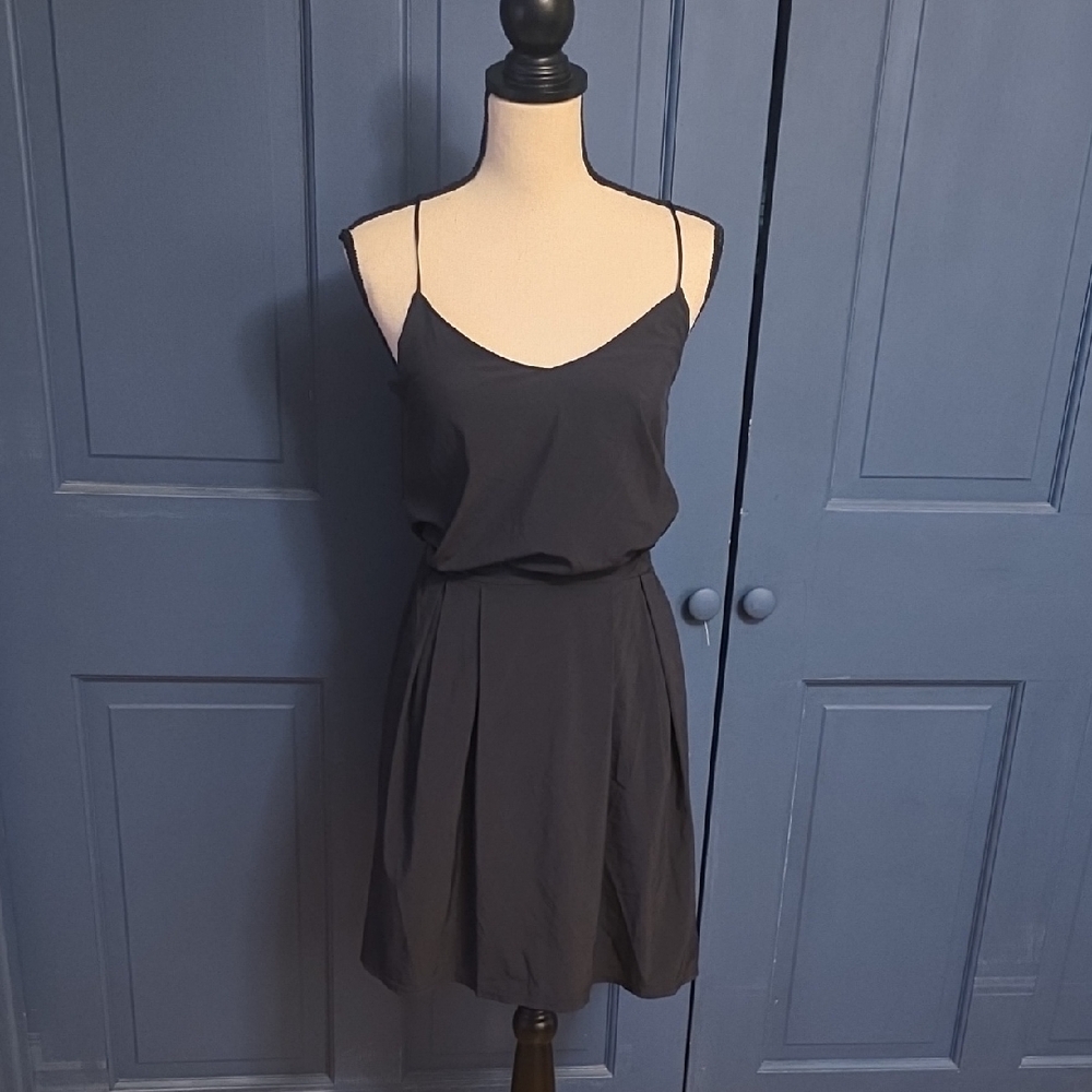 NWOT lululemon Black Spaghetti-Strap Midi Dress back Cut Out Quick Dry Small